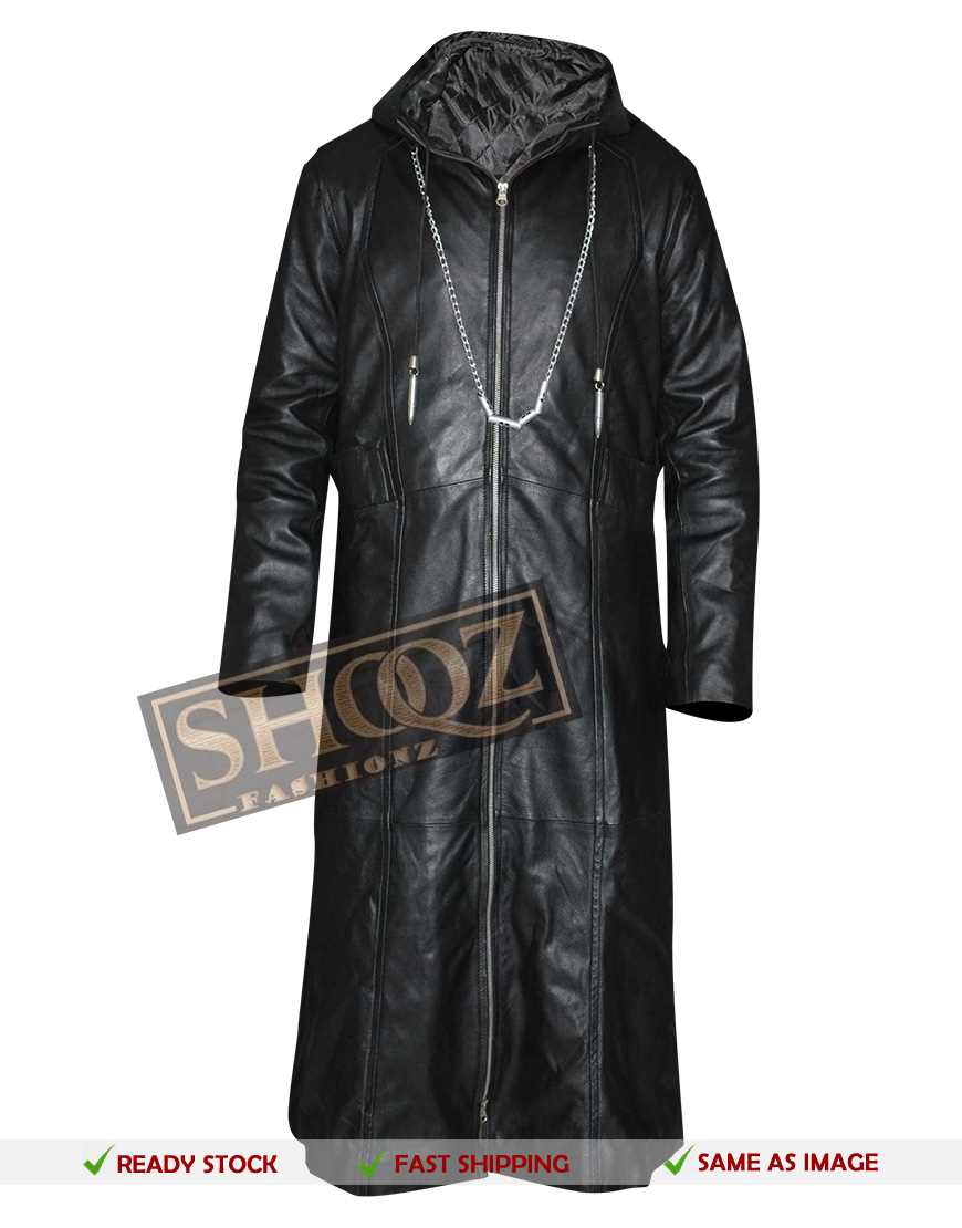 Kingdom Hearts Organization 13 Enigma Leather Hoodie Costume Coat Kingdom Hearts Organization 13 Enigma Leather Hoodie Costume Coat